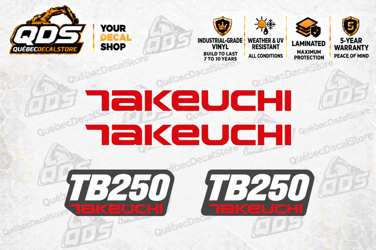 Takeuchi TB250 Mini Excavator Graphics Decal Kit