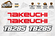 Takeuchi TB285 Mini Excavator Graphics Decal Kit