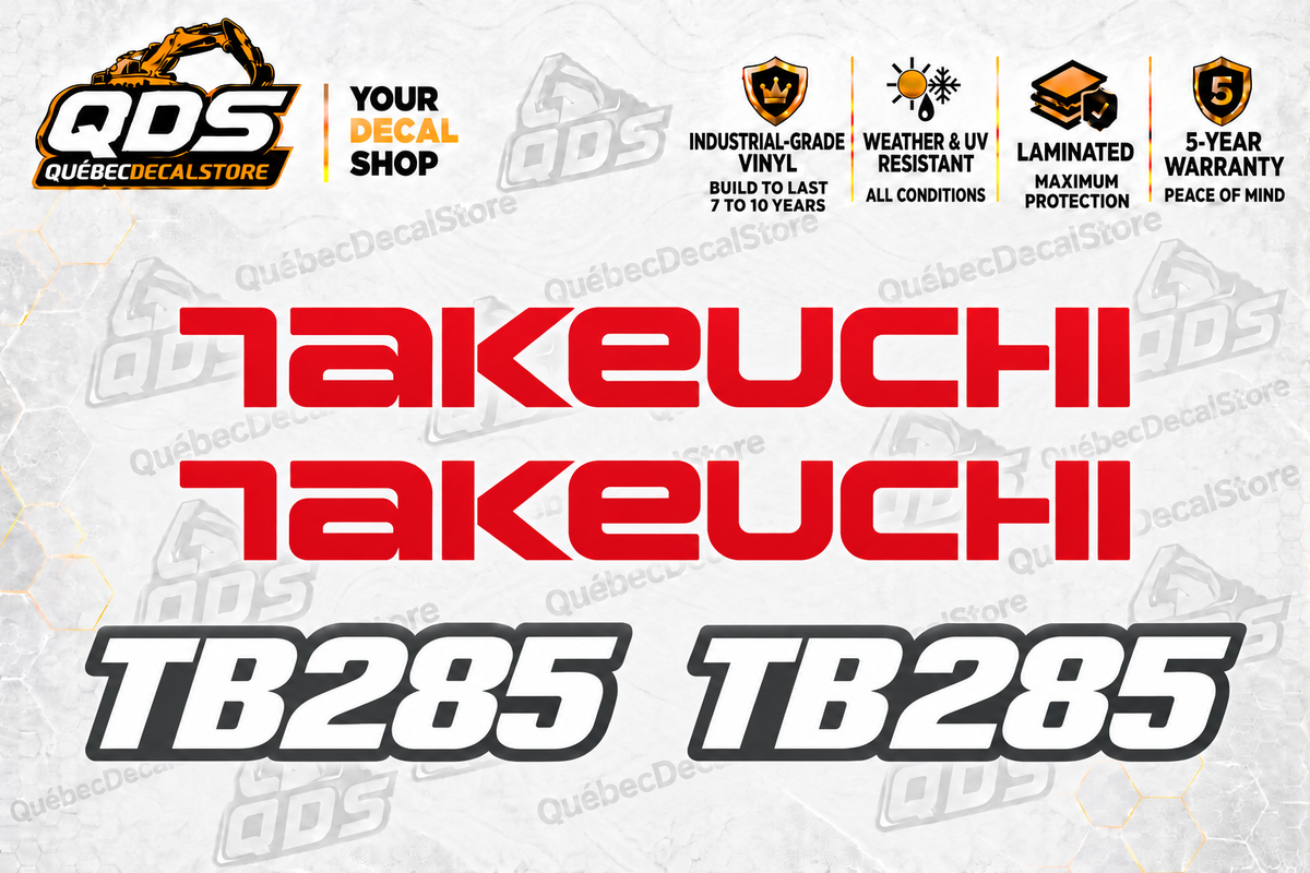 Takeuchi TB285 Mini Excavator Graphics Decal Kit