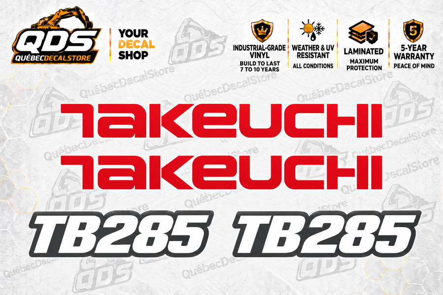 Takeuchi TB285 Mini Excavator Graphics Decal Kit