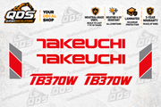 Takeuchi TB370W Wheeled Excavator Graphics Decal Kit