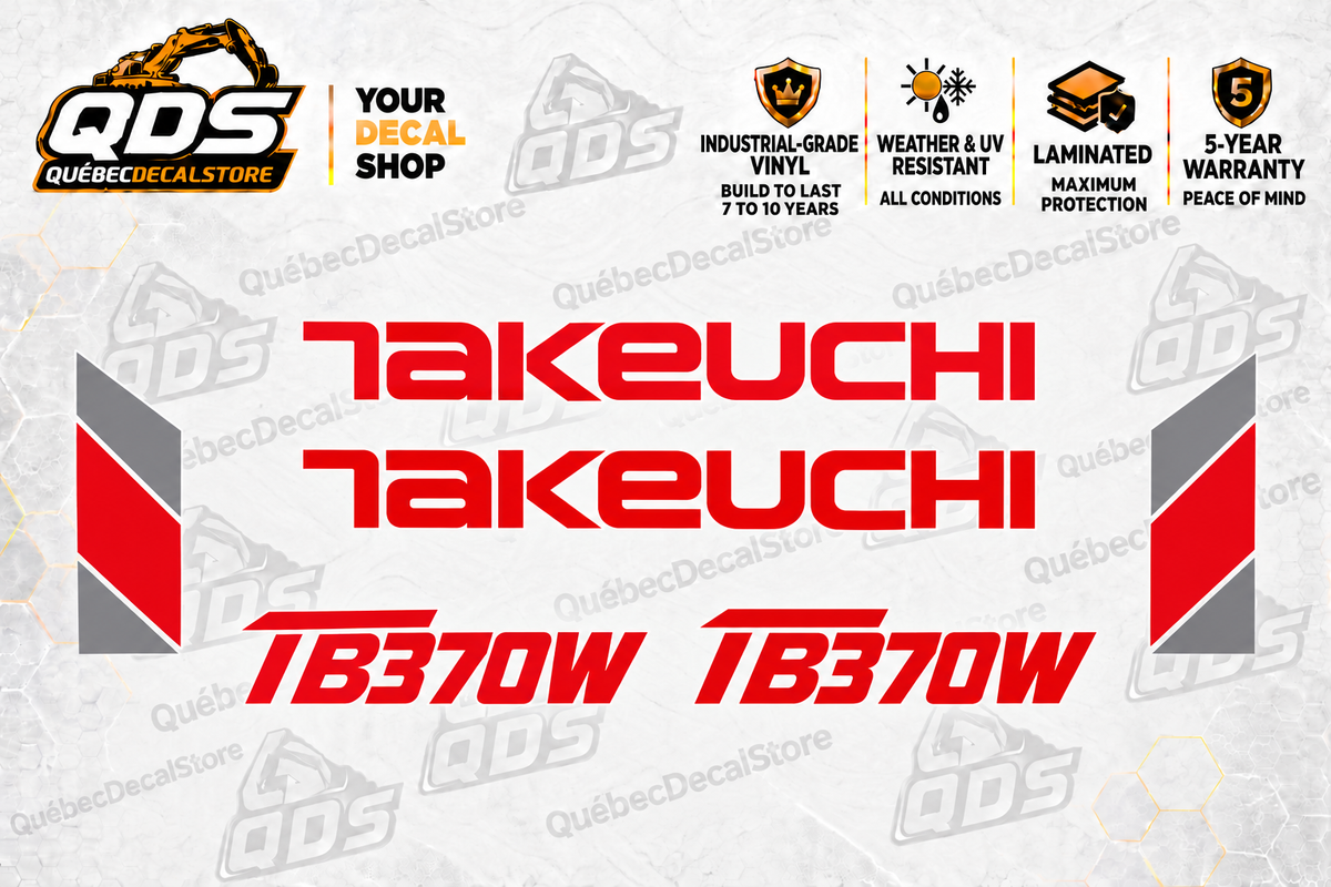 Takeuchi TB370W Wheeled Excavator Graphics Decal Kit