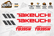 Takeuchi TB395W Wheeled Excavator Graphics Decal Kit
