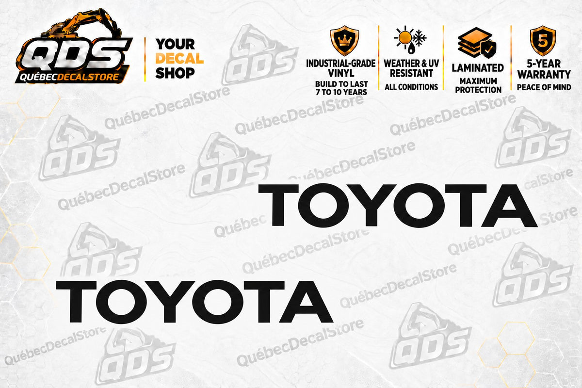 Toyota Logo Decals – Pair of 2, Black or White, 3–30 in