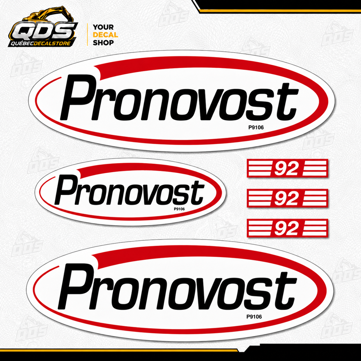 Комплект сменных наклеек для снегоуборщика Pronovost 92″
