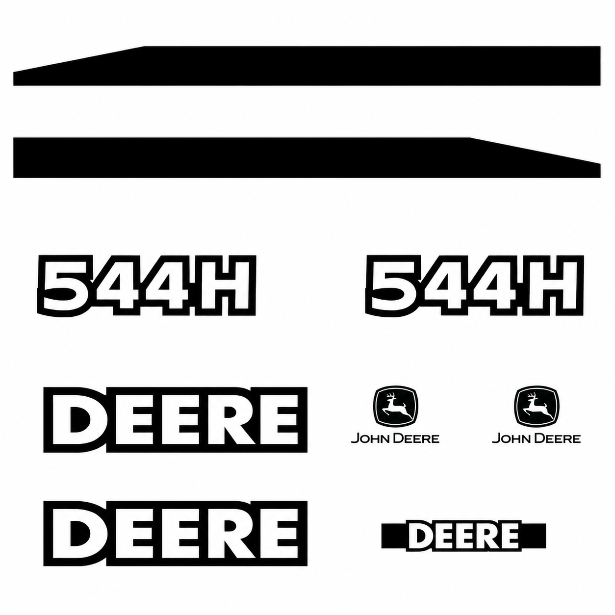 KIT COMPLET DE DÉCALCOMANIES, EN VINYLE IMPERMÉABLE LAMINÉ 3M POUR WL JOHN DEERE 544H