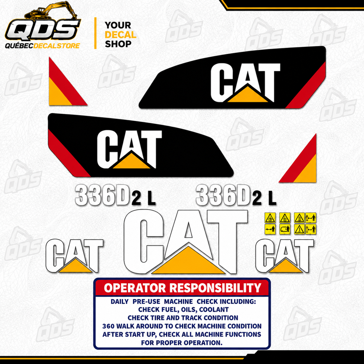 Kit de calcomanías de repuesto para excavadora CAT 336D2L