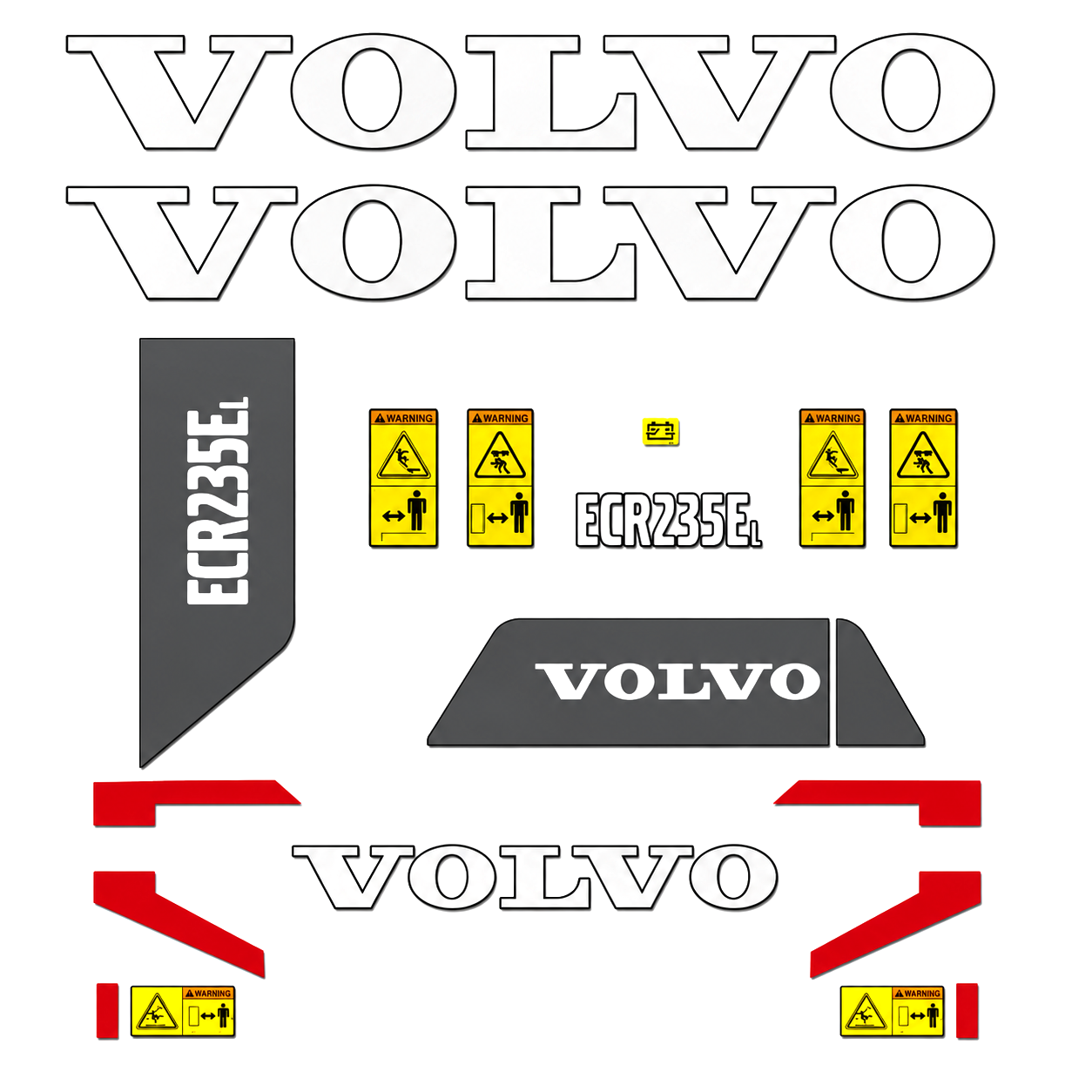 Kit complet de décalcomanies en vinyle imperméable pour ECR235E VOLVO