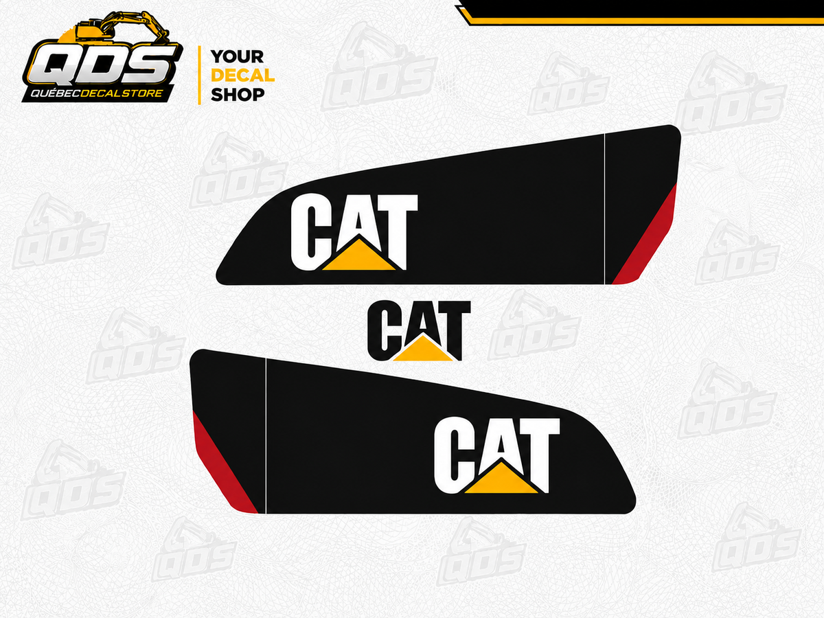 Caterpillar Forklift Fits DP40 Model – aftermarket replacement decals shown in the kit