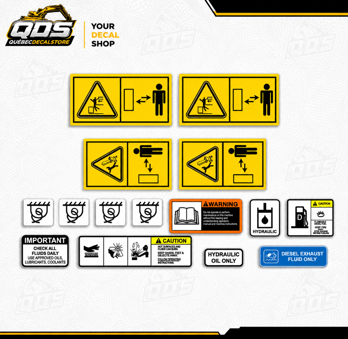 Kit de decalques de segurança Hitachi - ZX17 a ZX75