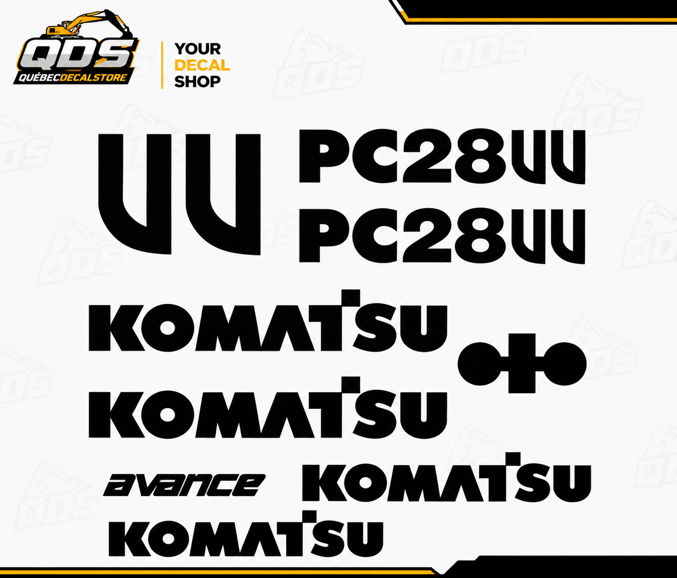 KOMATSU PC28UU Decal Kit / Kit Complet de Décalcomanies