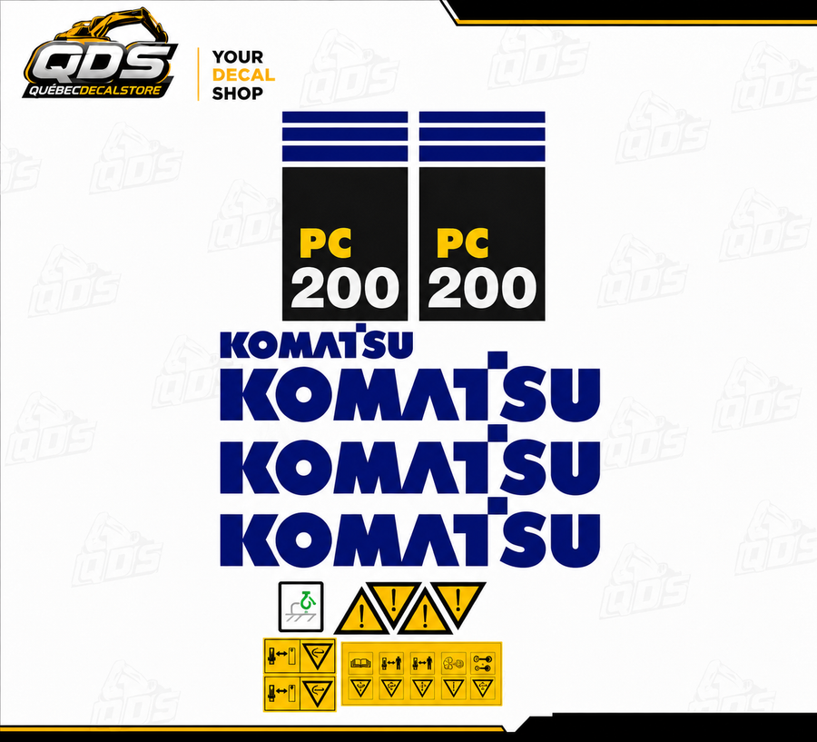Aftermarket stickerset voor KOMATSU PC200 2002 - 2010