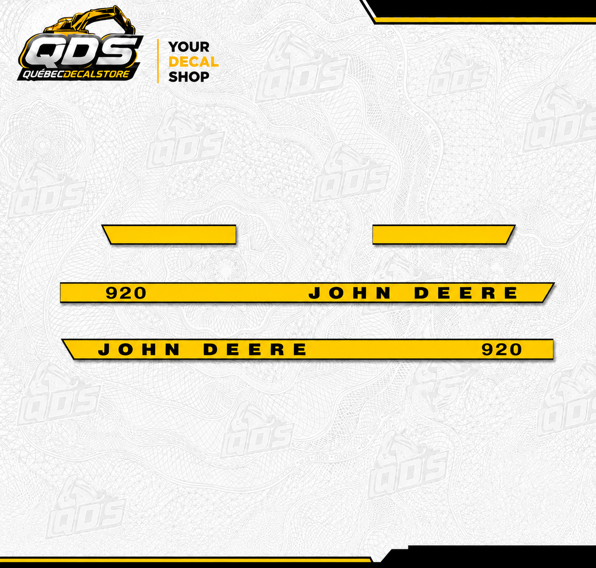 طقم ملصقات بديل لجرار John Deere 920 — الموديلات القديمة، يتضمن ملصقات السلامة