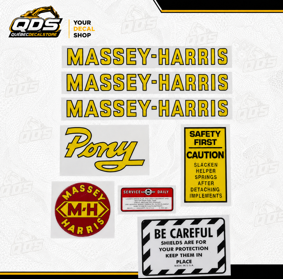 MF / Massey-Harris Pony – aftermarket replacement decals shown in the kit