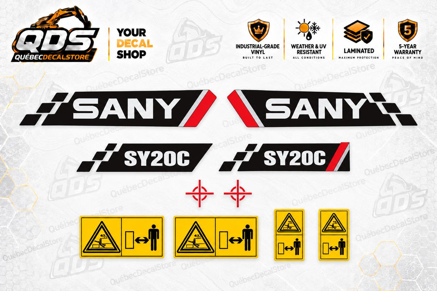 SANY SY20C Mini Excavator Decal Kit – Laminated Vinyl