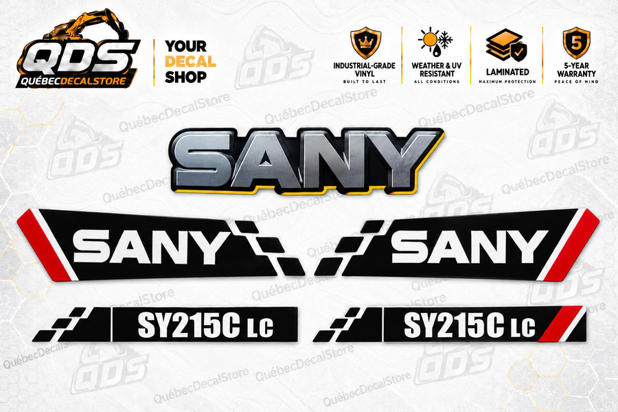 SANY SY215C LC Excavator Decal Kit – Laminated Vinyl