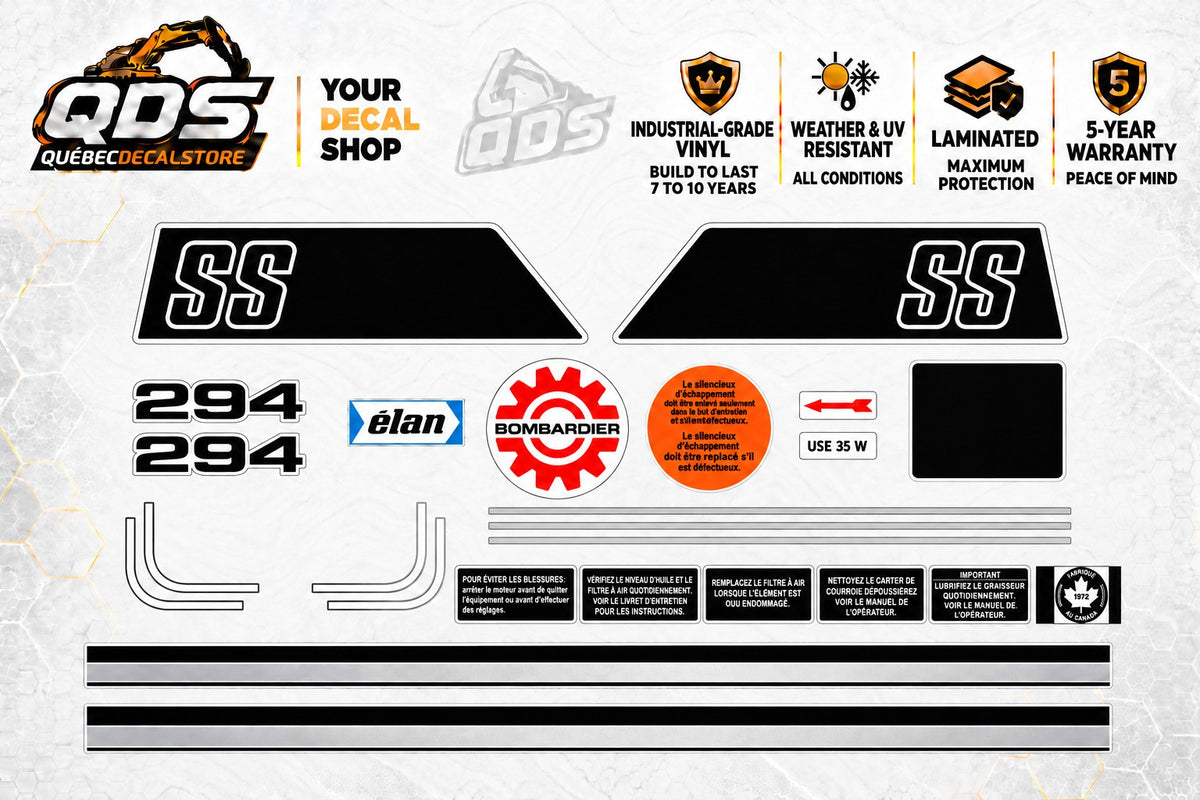 Ski-Doo Elan SS 1973 Style Decal Kit – Black 294