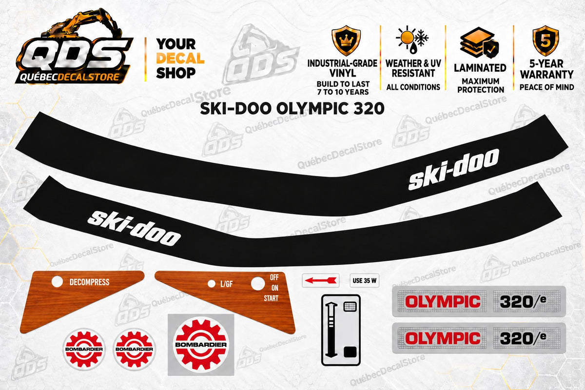 1969 Ski-Doo Olympic 320/E Snowmobile Decal Kit – Design B