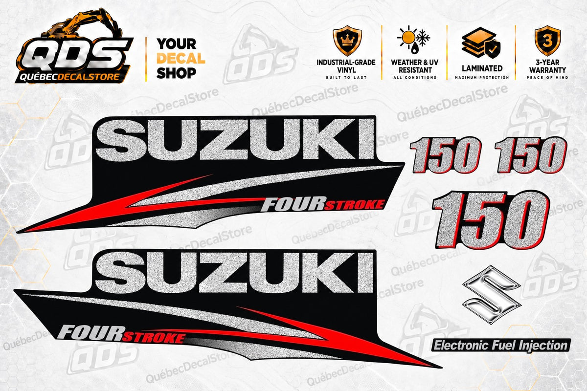 Stickerset voor Suzuki 150 HP Four Stroke buitenboordmotor