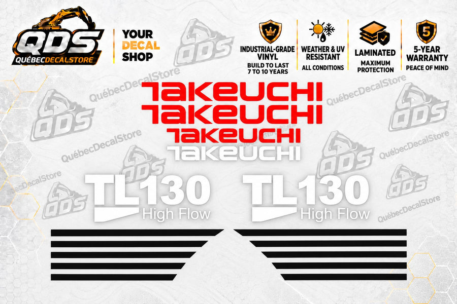 Takeuchi TL130 High Flow Track Loader Decal Kit