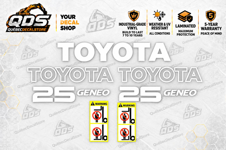 Toyota Geneo 25 Forklift Decal Kit with Safety Labels