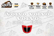 Volvo EC220DL Excavator Decal Kit – 1 or 2 Accent Pairs