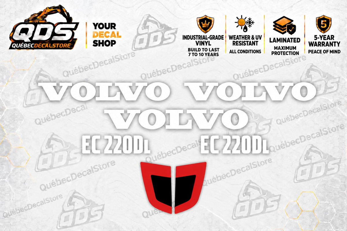 Volvo EC220DL Excavator Decal Kit – 1 or 2 Accent Pairs