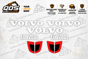 Volvo EC220DL Excavator Decal Kit – 1 or 2 Accent Pairs