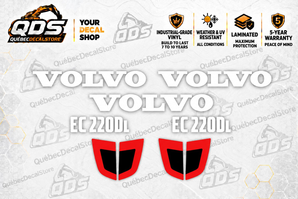 Volvo EC220DL Excavator Decal Kit – 1 or 2 Accent Pairs