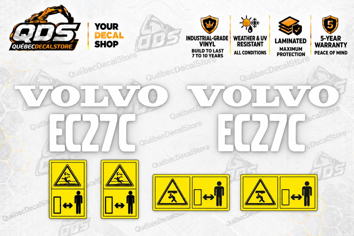 Volvo EC27C Mini Excavator Decal Kit