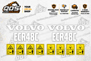 Volvo ECR48C Mini Excavator Decal Kit – Two Label Layouts