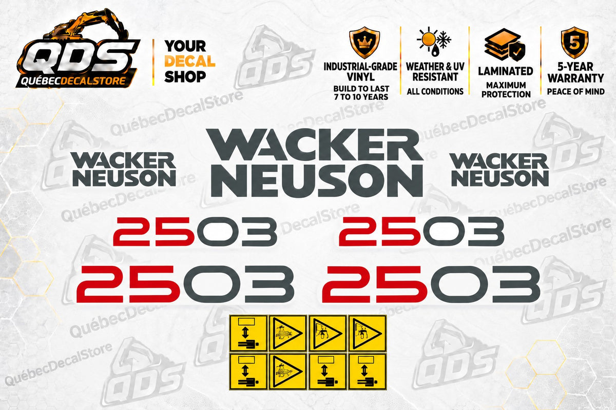 Wacker Neuson 2503 Mini Excavator Decal Kit