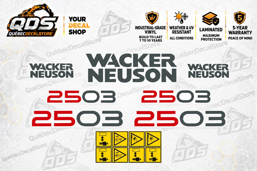 Wacker Neuson 2503 Mini Excavator Decal Kit