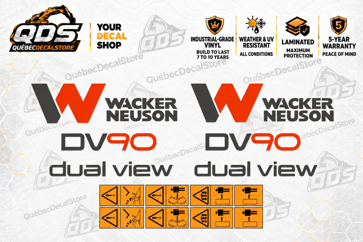 Wacker Neuson DV90 Dual View Decal Kit – 16 Safety Pictograms