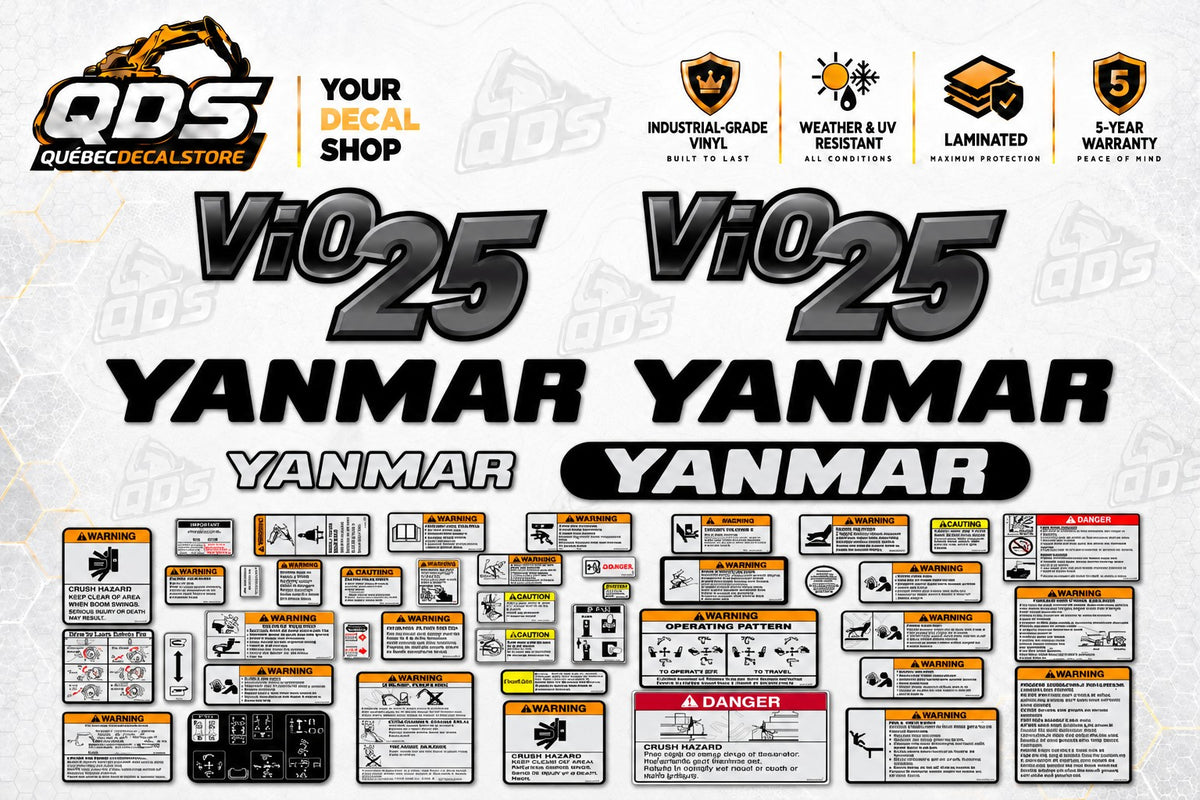 Yanmar ViO25 Mini Excavator Decal Kit – Graphics & Safety