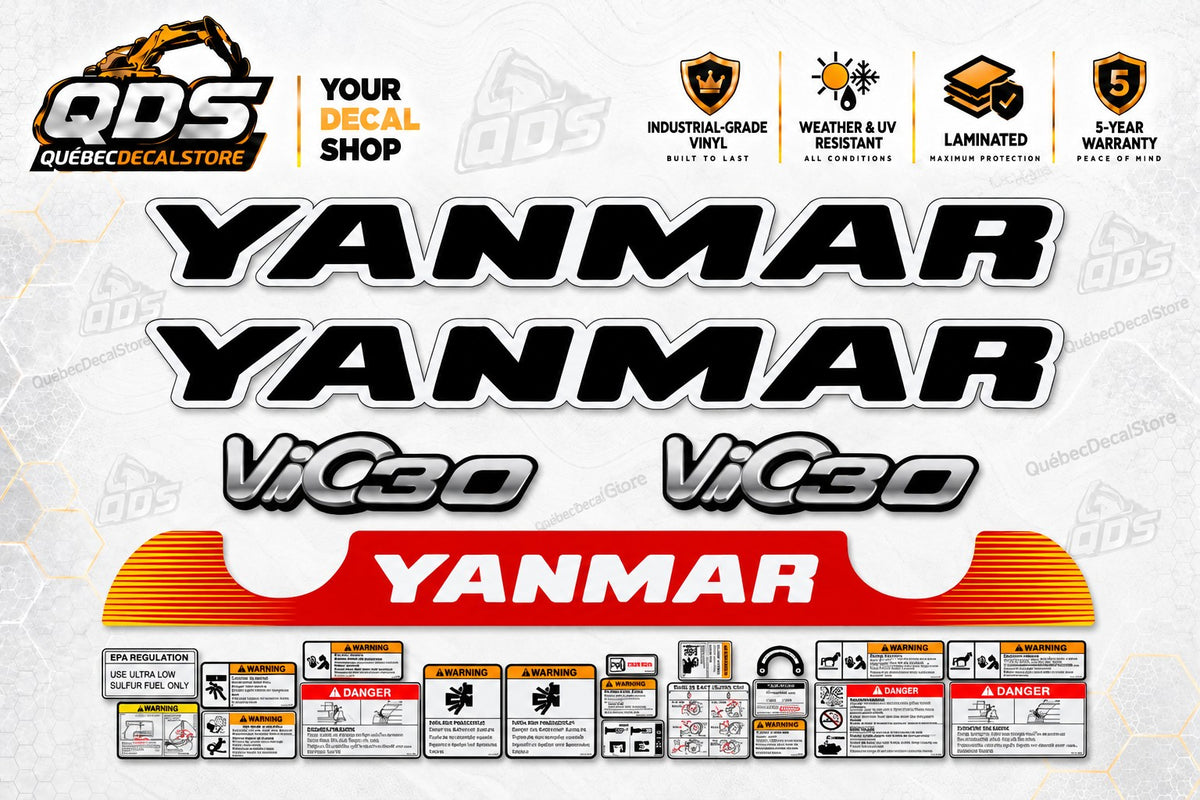 Yanmar ViO30 Mini Excavator Decal Kit – ViO30-6 Style